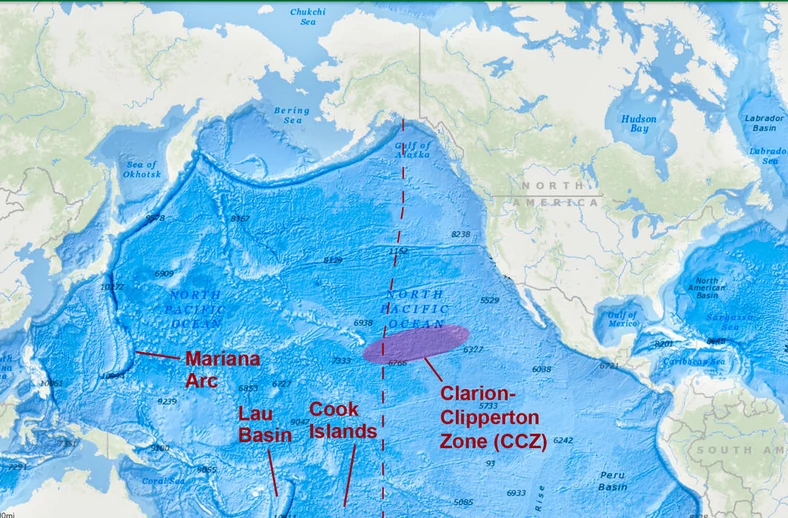 Położenie Clarion Clipperton Zone