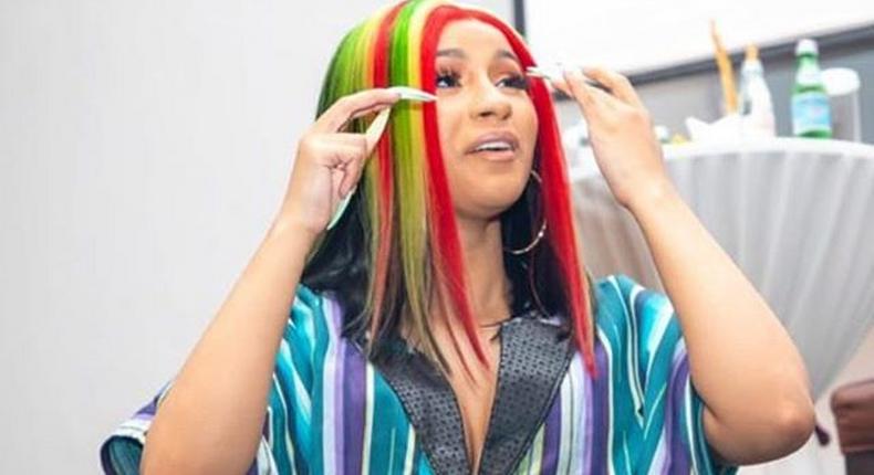 Cardi B in a lovely jacket by Kwaku Bediako