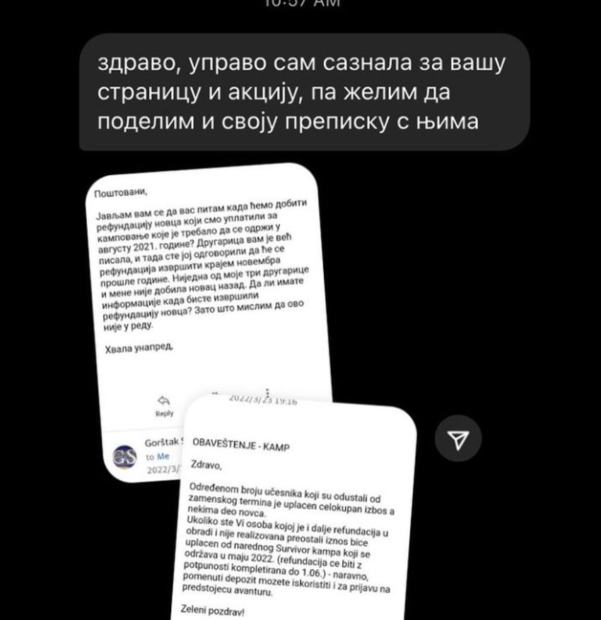 prepiske sa "Gorštak" organizacijom