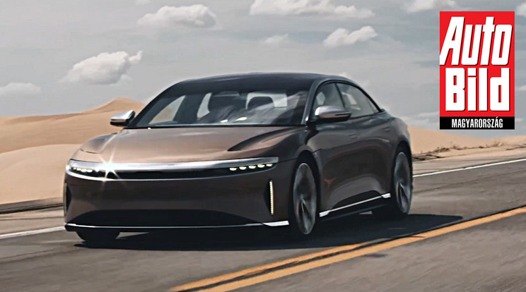 Összeszedtük 2023 legerősebb elektromos autóit - a képen az 1111 lóerős Lucid Air Performance látható