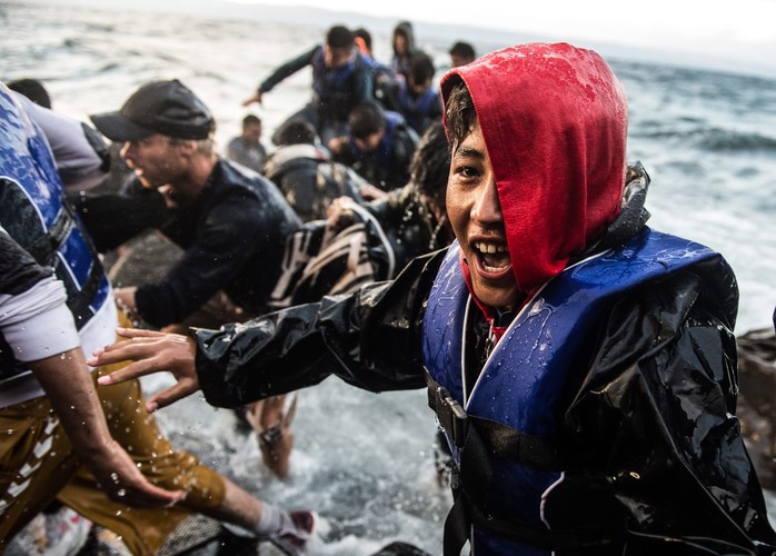 Uchodźcy z Afganistanu u wybrzeży wyspy Lesbos