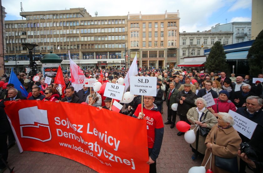 Święto 1 maja w Łodzi. Marsz ulicą Piotrkowską zorganizowało SLD