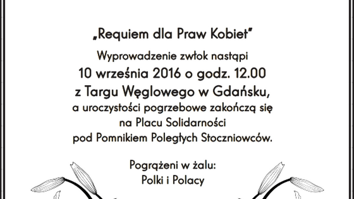 W sobotę ulicami Gdańska przejdzie nietypowy kondukt pogrzebowy. - Spodziewamy się, że przyjdzie wiele osób, którym nie jest obojętna kwestia praw kobiet – w rozmowie z Onetem mówią organizatorki manifestacji.