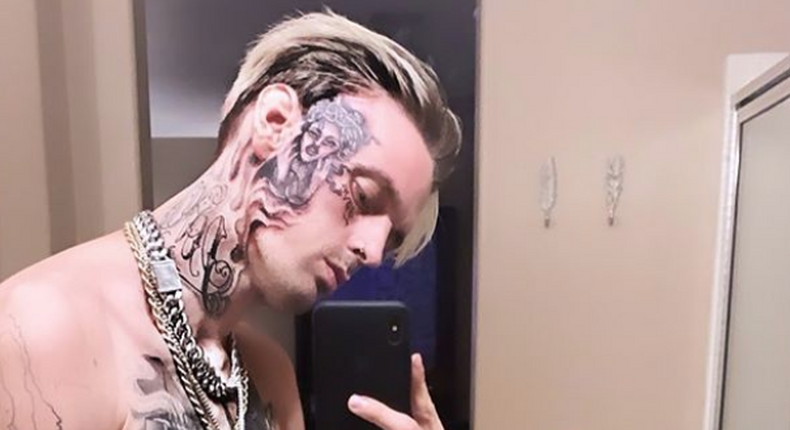 Aaron Carter Got a Really Big Face Tattoo