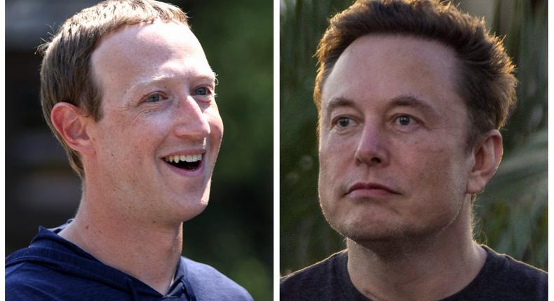Mark Zuckerberg (left) and Elon Musk.
