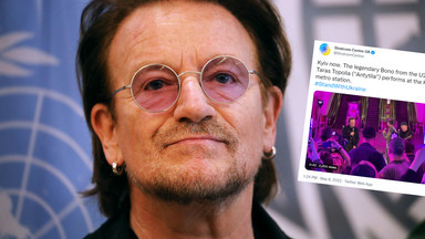 Bono z U2 jest w Ukrainie. Muzycy wystąpili na stacji metra w Kijowie