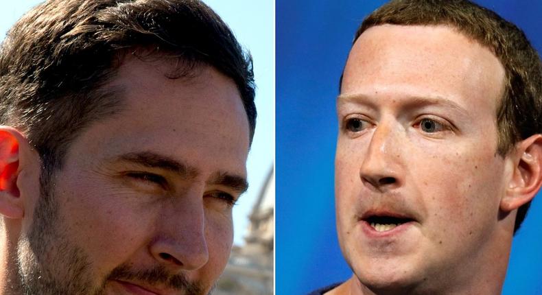 Instagram cofounder Kevin Systrom and Facebook CEO Mark Zuckerberg.