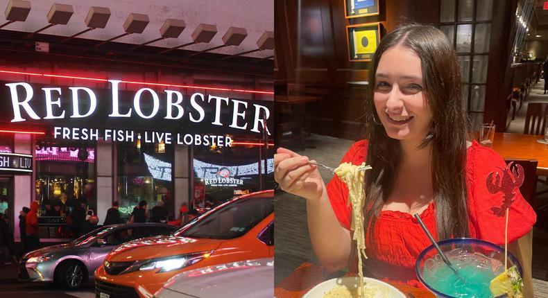 Ahead of Valentine's Day, we went to Red Lobster and ordered dinner for two, which included drinks, two appetizers, and two entres. Erin McDowell/Business Insider