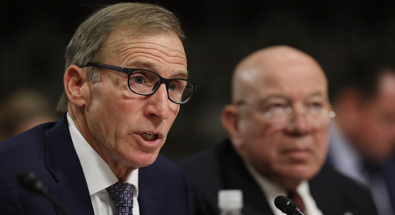 Joseph Kernan testifies before the Senate Armed Services Committee during their confirmation hearing for positions in the Department of Defense in the Dirksen Senate Office Building on Capitol Hill November 2, 2017 in Washington, DC.