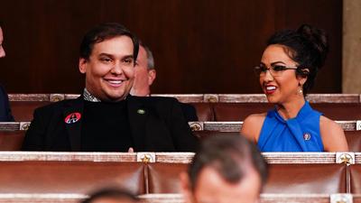 Former Rep. George Santos and Rep. Lauren Boebert before the State of the Union earlier this month.Shawn Thew/Getty Images