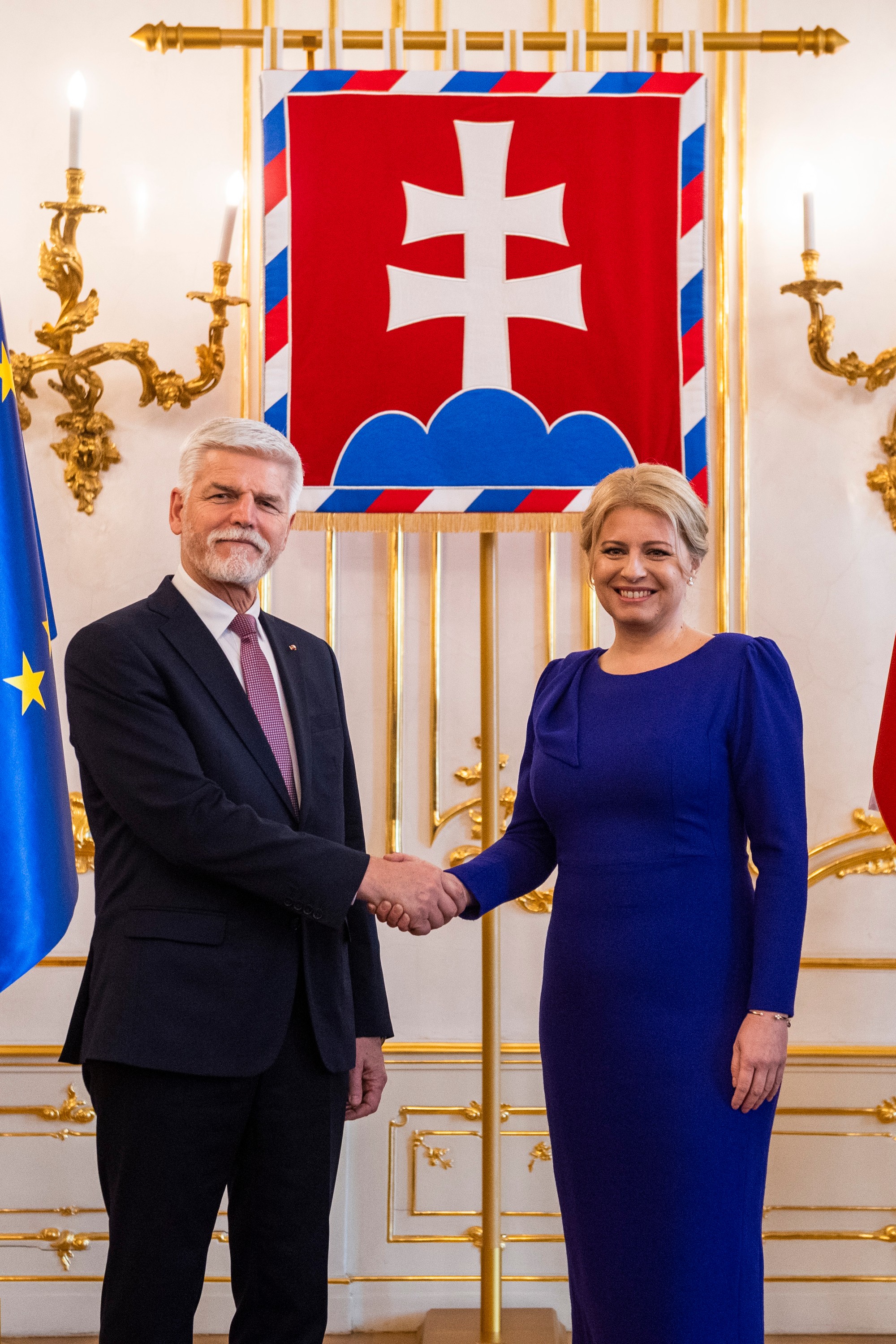 Nový český prezident Petr Pavel na návšteve Slovenska.