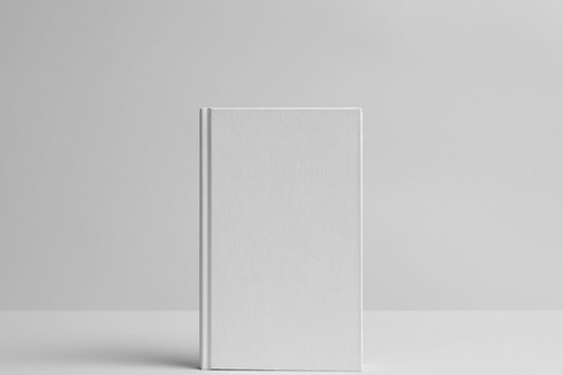 Hardcover Canvas Book Mock-Up- Front. Wall Background