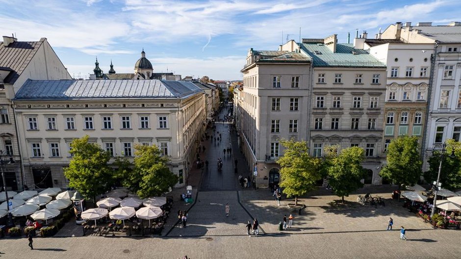 Szewska z lotu ptaka od strony Rynku