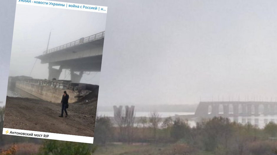 Rosjanie wysadzili most Antonowski. Zawaliły się dwa przęsła konstrukcji