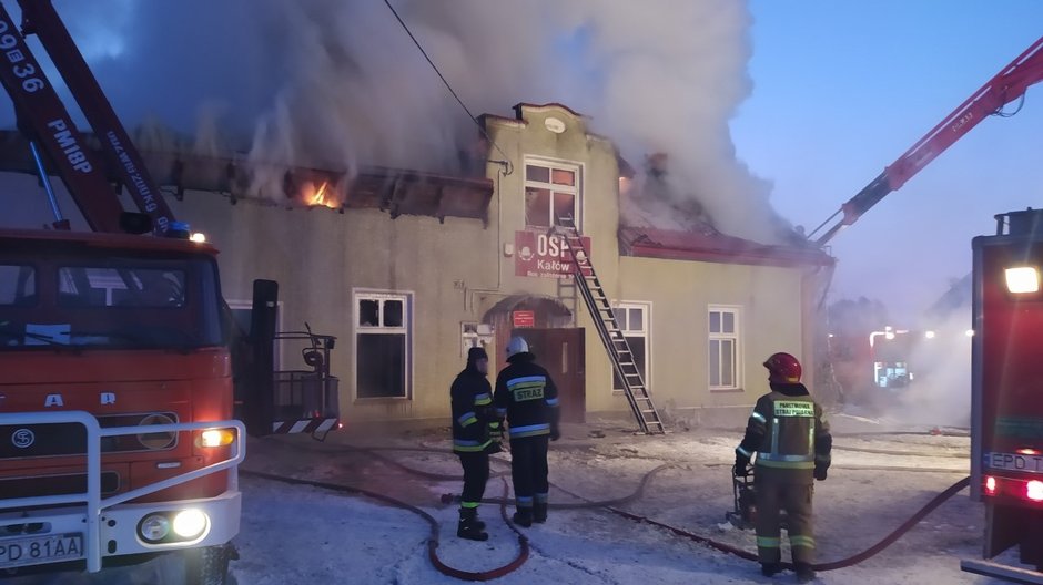 Pożar strażnicy w Kałowie