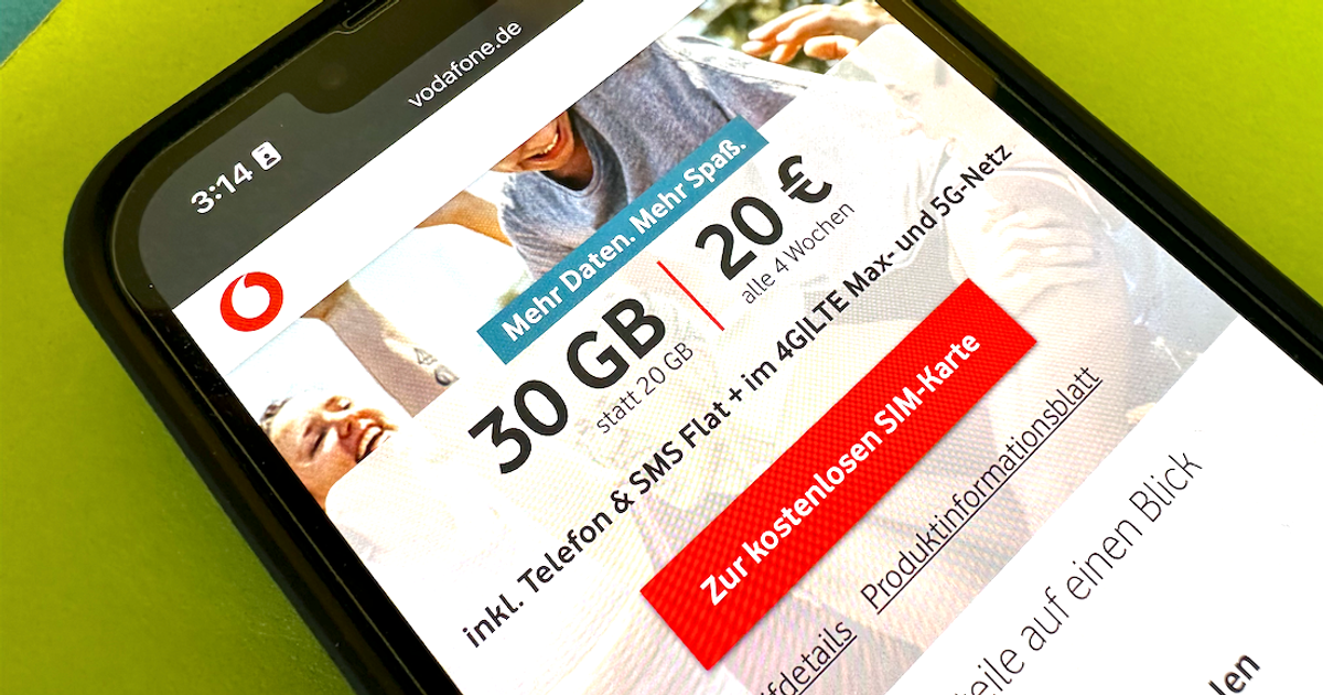 Vodafone Callya Digital: Artık 20 Euro karşılığında 20 GB yerine 30 GB