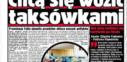 Politycy chcą się wozić taksówkami