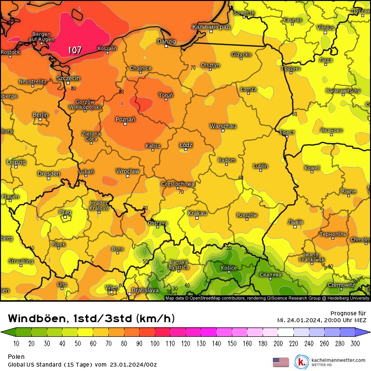 Porywy wiatru nad morzem w środę mogą osiągać do 100 km na godz.