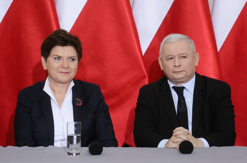 Beata Szydło i Jarosław Kaczyński w 2016 r.