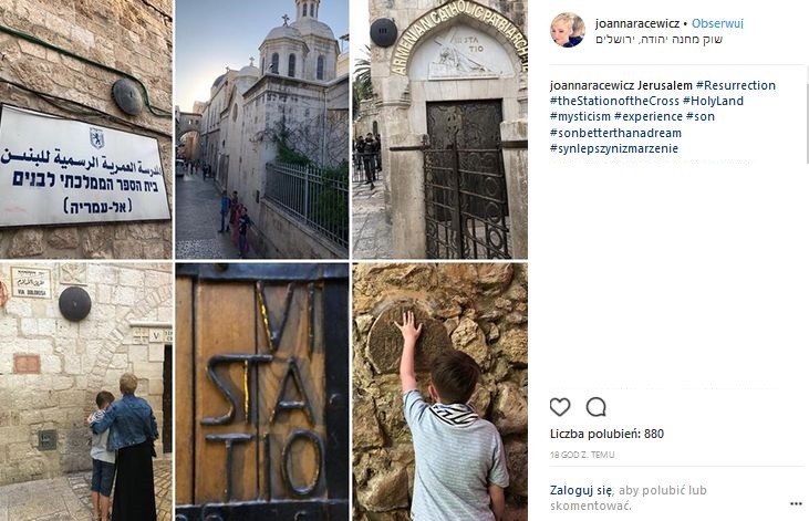 Joanna Racewicz z synem w Jerozolimie