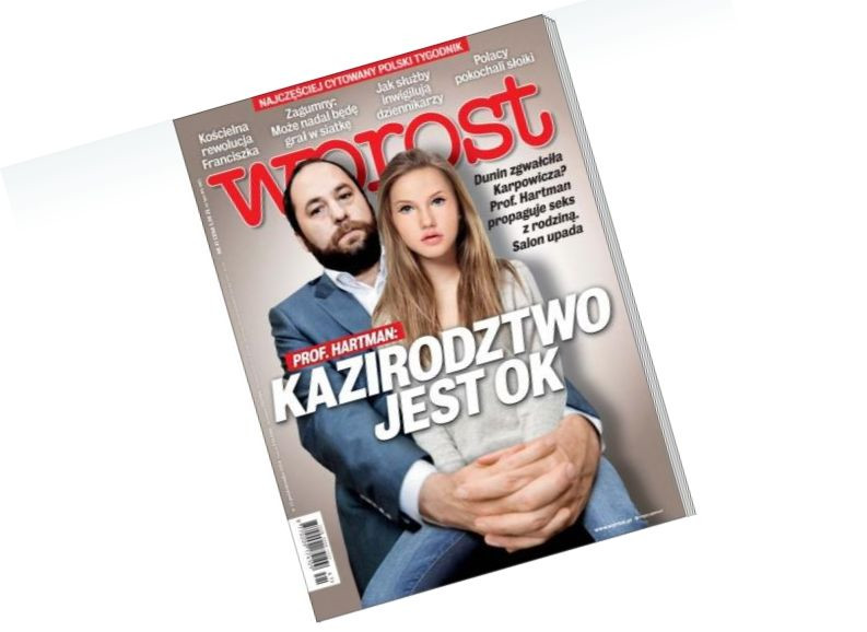 Okładka tygodnika "Wprost" z Janem Hartmanem