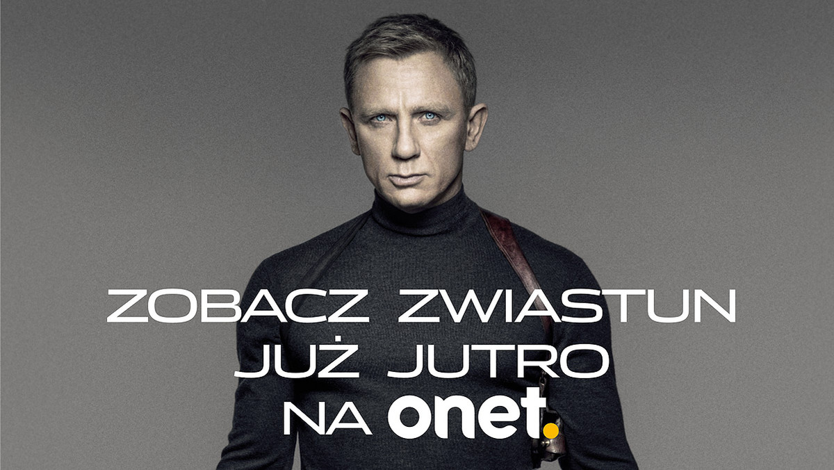 W sobotę 28 marca na stronie głównej Onetu odbędzie się premiera zwiastuna "Spectre", 24. filmu o przygodach agenta Jamesa Bonda. Trailer w polskiej wersji językowej zostanie zaprezentowany równolegle z premierą światową. Najnowsze informacje i materiały z planu nowego Bonda można śledzić na www.facebook.com/SpectrePolska.