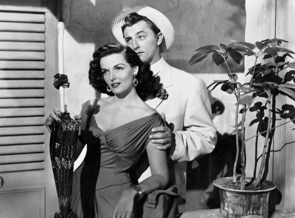 Jane Russell i Robert Mitchum w filmie "Makao"