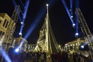 Giant Christmas tree lit in Byblos