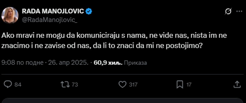 Tvit Rade Manojlović