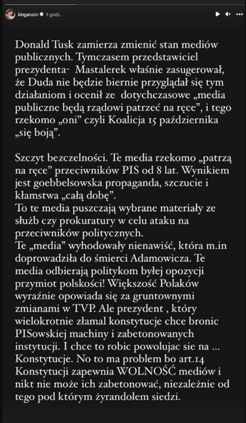 Kinga Rusin dodała mocny wpis.