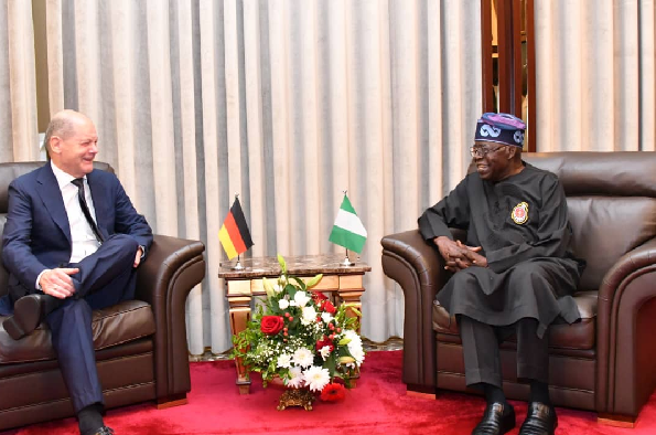 President Bola Tinubu and German Chancellor, Olaf Scholz. [Presidency]