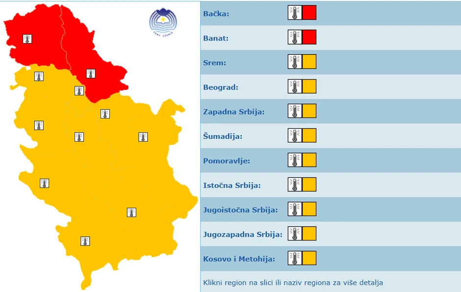 Vreme u petak, 31. jula 2026. godine