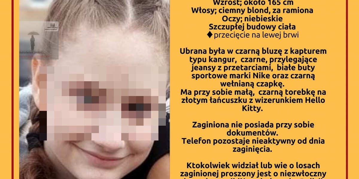 Sandra zaginęła w piątek, 21 kwietnia. Na szczęście już jest w domu. 