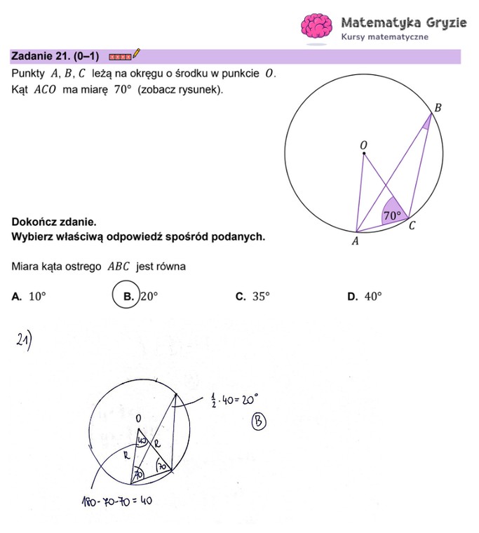 Arkusz CKE i odpowiedzi. Matematyka, poziom podstawowy formuła 2023 - zadanie 21