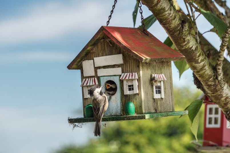 Ozdobna budka - budki wiszące są niestabilne.