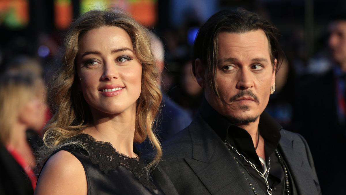 Amber Heard i Johnny Depp, jeszcze jako para. 11.10.2015 r., Londyn