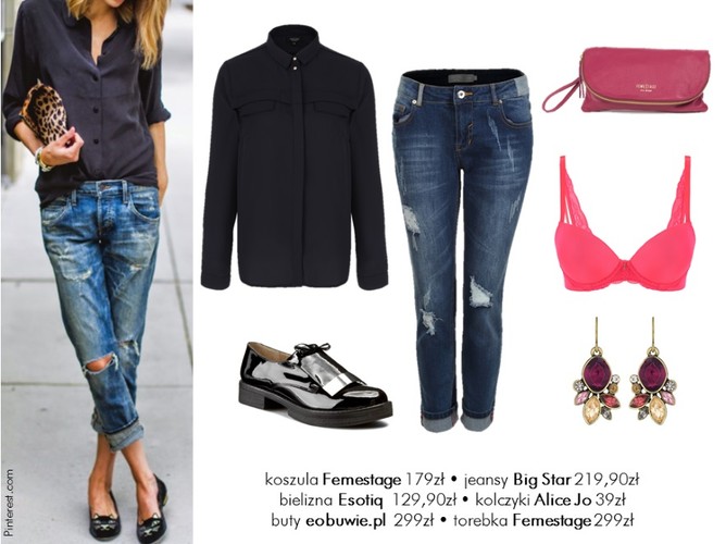 STYLIZACJE z jeansami typu boyfriend