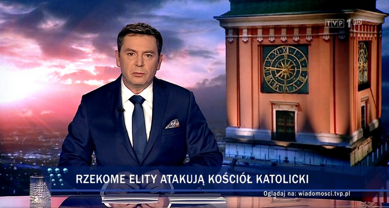 "Wiadomości" TVP1: kadr z programu