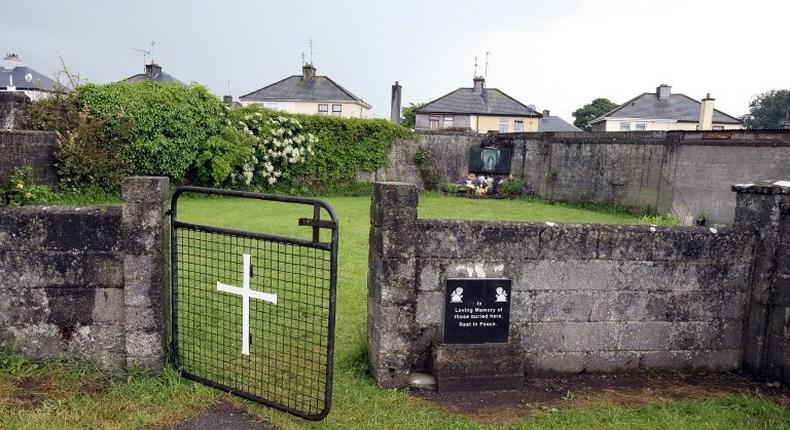 A shrine in Tuam, County Galway erected in memory of up to 800 children who were allegedly buried at the site of the former home for unmarried mothers run by nuns, on June 9, 2014