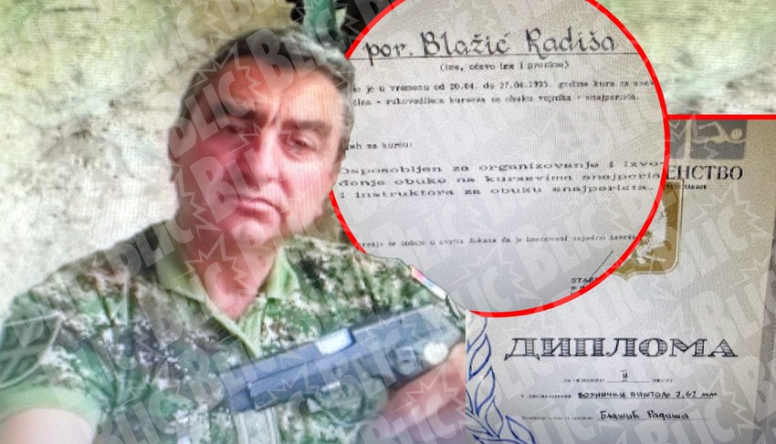 Radiša Blažić pozirao je sa pištoljem i diplome da može da puca iz snajpera