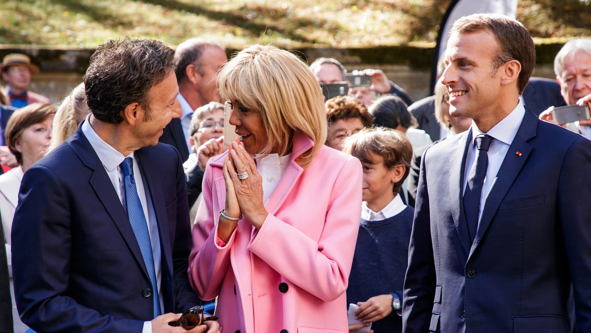 epa07022196 - FRANCE MACRON CULTURE (Emmanuel Macron at the Villa Viardot in Bougival)