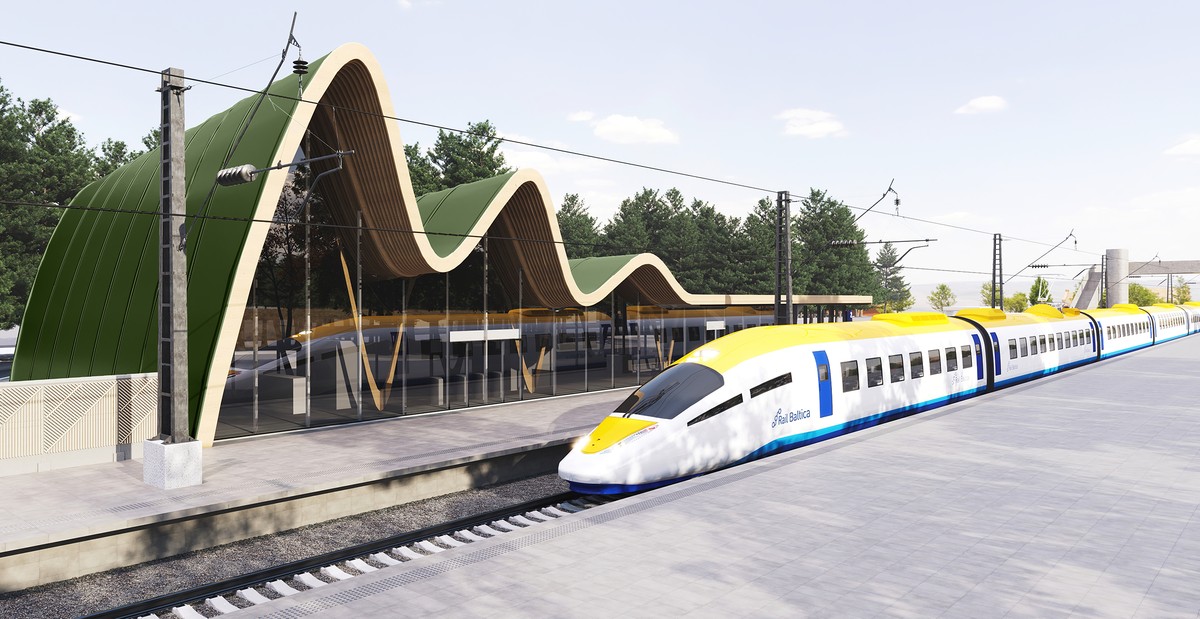 Kolej dużych prędkości na trasie Rail Baltica. Wizualizacja