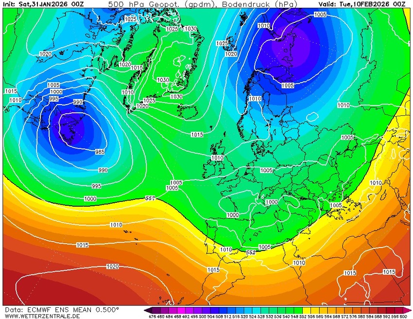 "Slabljenje zonalnog strujanja omogućiće da se hladan arktički vazduh spusti daleko na jug tokom druge dekade februara i vrati postepeno zimu većem delu Evrope. Kod nas promenu vremena, početak hladnijeg perioda očekujem oko 12. februara"