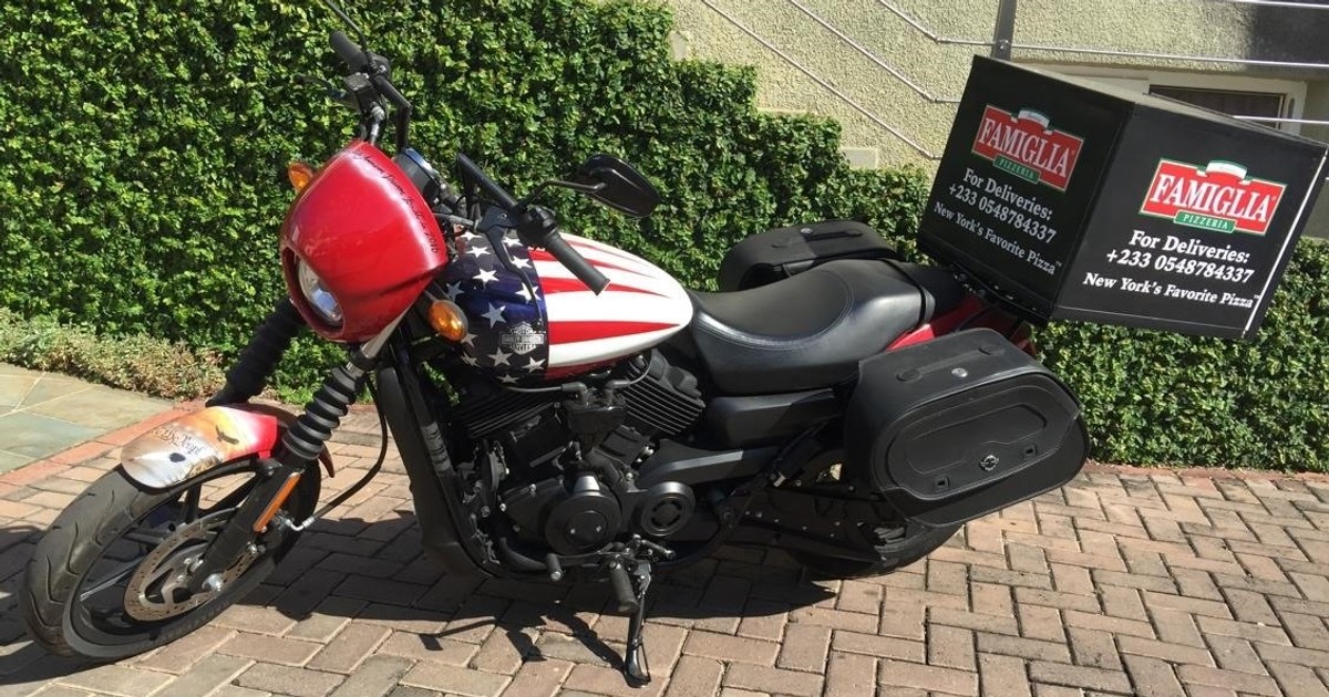 Customdesigned Harley Davidson pizza delivery motorcycles arrive in