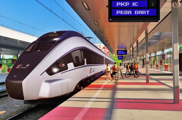 Dart, Pesa. Te składy będą obsługiwały trasy m.in. między Jelenią Górą a Białymstokiem i Lublinem (przez Wrocław, Łódź i Warszawę) oraz między Białymstokiem i Lublinem a Bielsko-Białą (przez Warszawę, Koluszki, Częstochowę i Katowice). Wartość umowy - 1 mld 321 mln zł. Składy będą wyposażone w 352 fotele (w tym 60 w pierwszej klasie) i wagon barowy. Pesa twierdzi, że w budowę zaangażowanych będzie 350 polskich firm. Od polskich producentów mają być m.in. systemy energoelektroniczne, układy sterowania i większość elementów wyposażenia wnętrza.