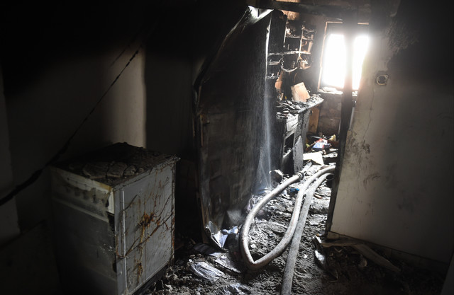 The apartment was completely destroyed