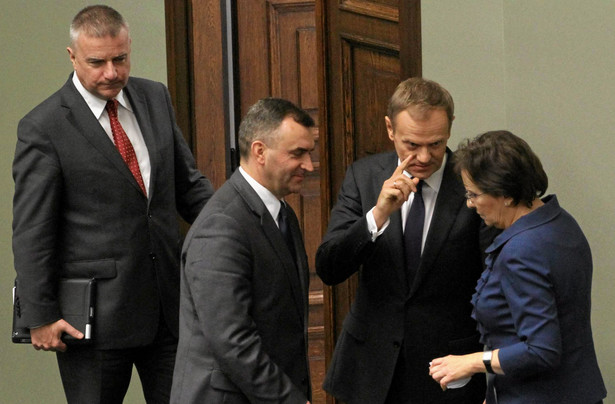 Sejm. Pawel Gras, Donald Tusk, Wlodzimierz Karpinski i Ewa Kopacz
