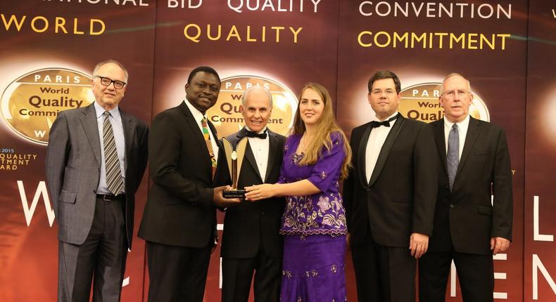 Mr. Emmanuel Ohene Opare Jr, President of the Golden Sunbeam Schools received the award on the school’s behalf held at the Espace Etoile Palaisdes Congrès Convention Hall in Paris.