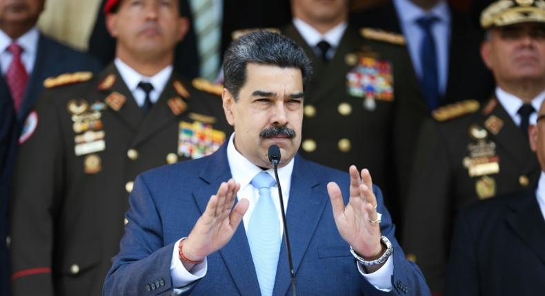Venezuela's President Nicolas Maduro, in a handout picture released by Venezuela's presidential palace, has been indicted by the United States on narco-terrorism charges