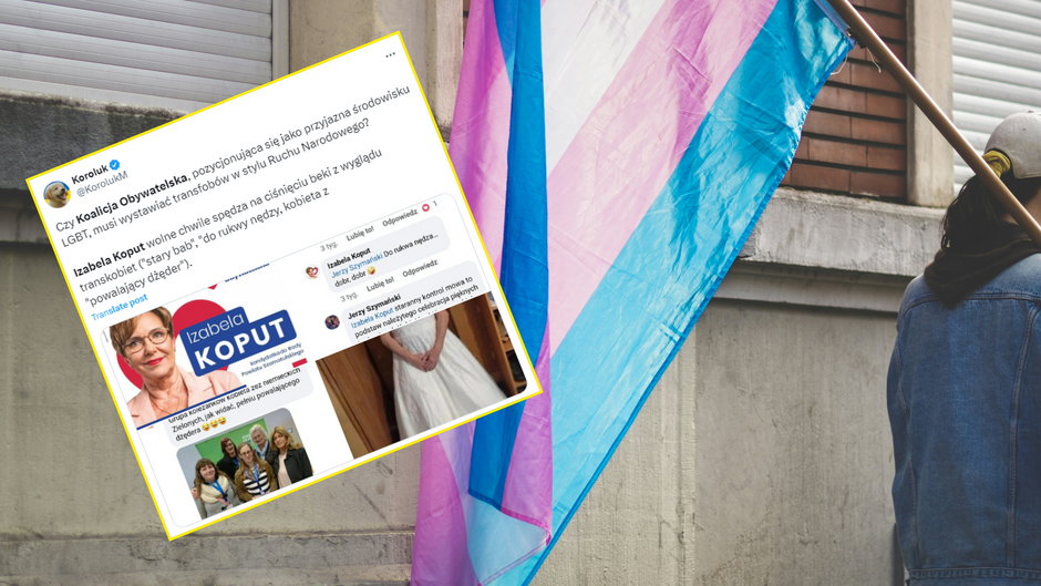 Kandydatka KO obraża osoby transpłciowe (fot. Unsplash/ev oraz X/@Koroluk)